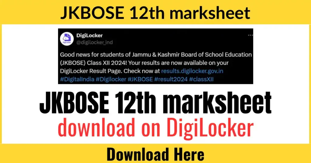 JKBOSE 12th marksheet