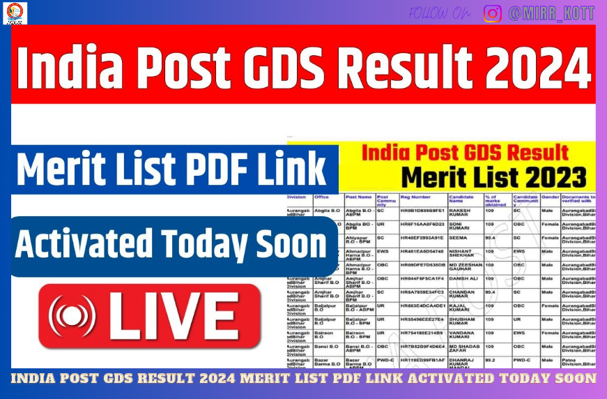 India Post GDS Result 2024