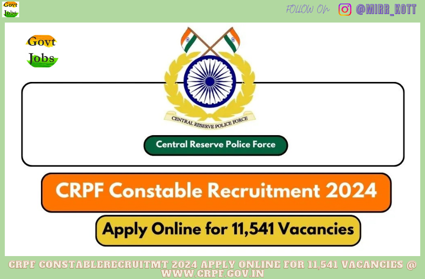 CRPF Constable Recruitment 2024