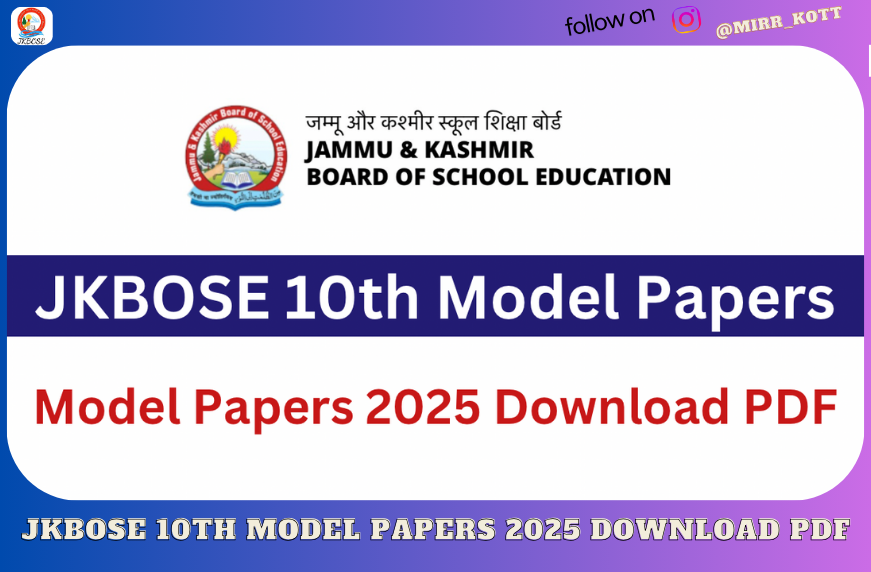 JKBOSE 10th Model Papers 2025