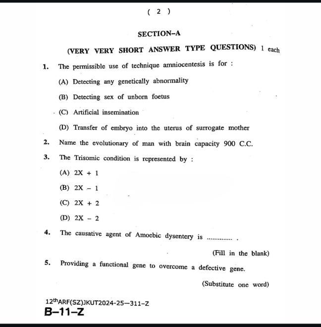 JKBOSE today Question Paper Class 10th