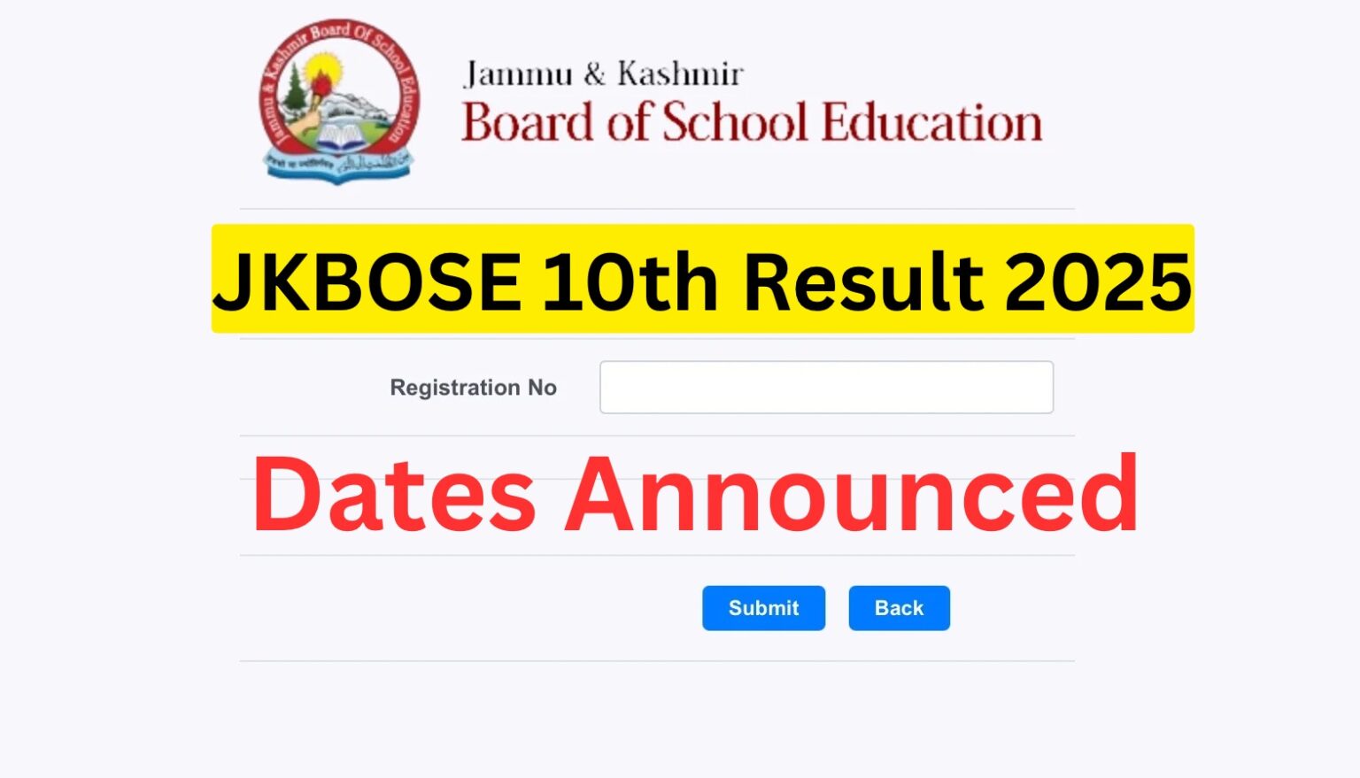 JKBOSE 10th Result Date 2025